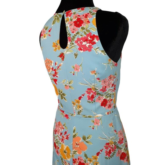 MOSCHINO Cheap and Chic Bright Floral Dress Knee Length Blue Pink Yellow US 8 - Picture 4 of 9